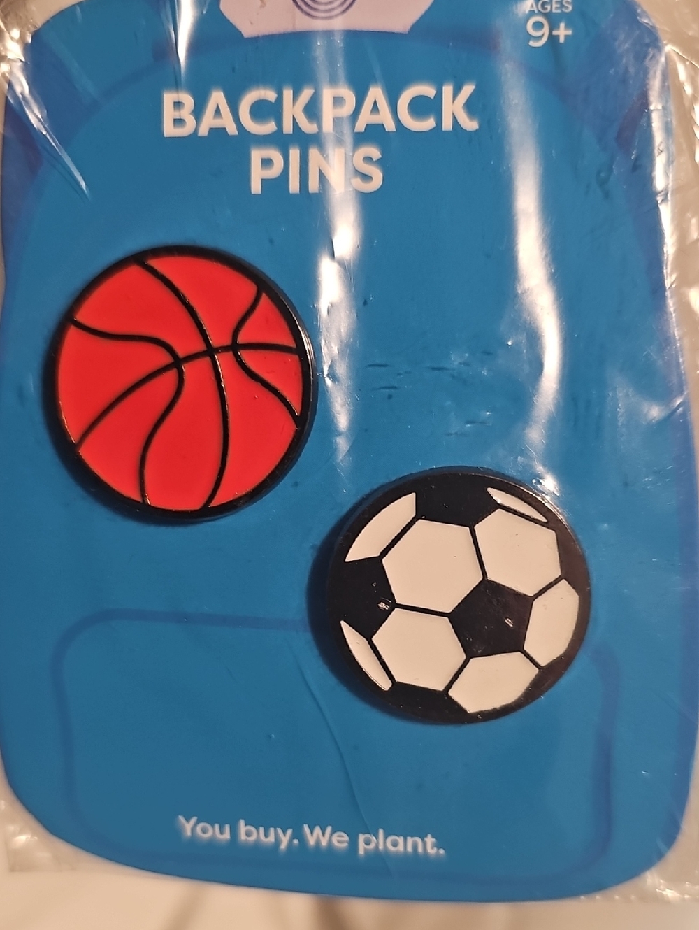 U Style 2 Pack Backpack Pins with Soccer and Basketball Design, New